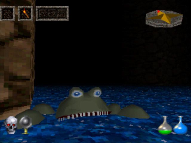 Ultima Underworld: The Stygian Abyss (PlayStation) screenshot: I hate these...you can't fight when swimming.