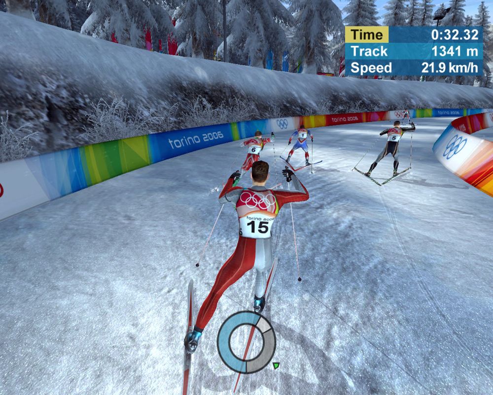 Torino 2006 (Windows) screenshot: Nordic combined, cross-country skiing.