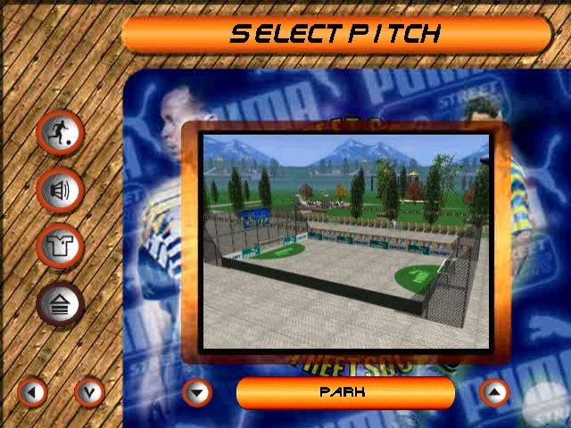 Puma Street Soccer (PlayStation) screenshot: Pitch selection
