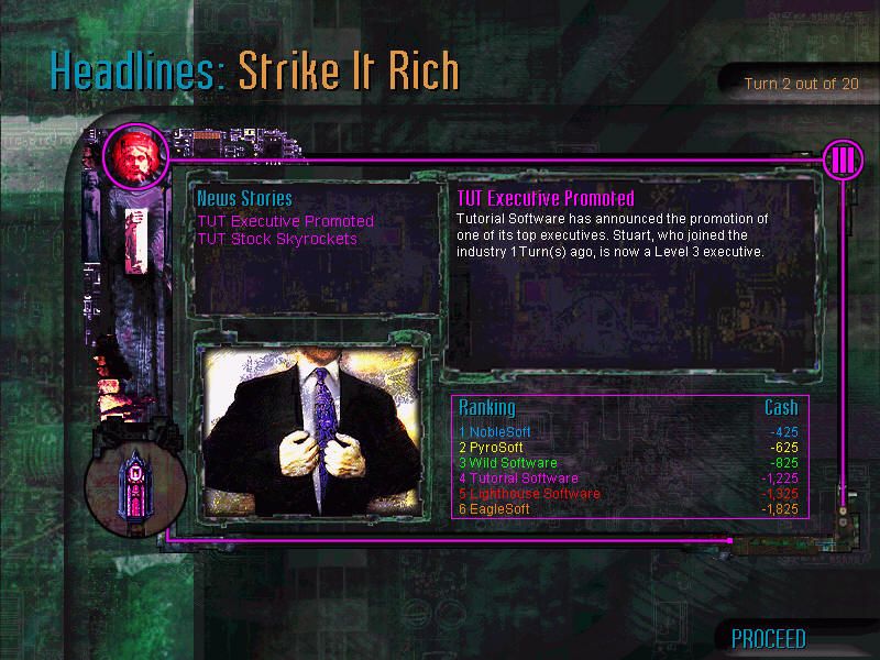 Tom Clancy's ruthless.com (Windows) screenshot: News at the end of the turn