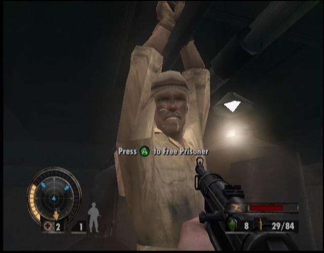 Medal of Honor: European Assault (Xbox) screenshot: Free captured commandos to help you fight in the game.