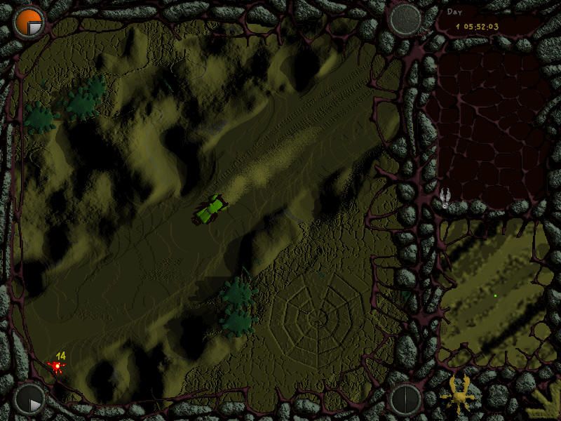 Vangers (Windows) screenshot: In some parts, Mechos leave trails in the dirt