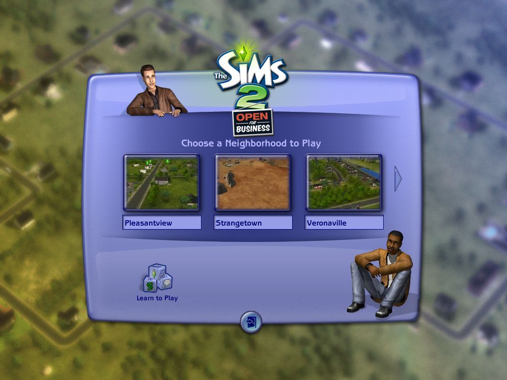 The Sims 2: Open for Business (Windows) screenshot: Neighborhood Menu