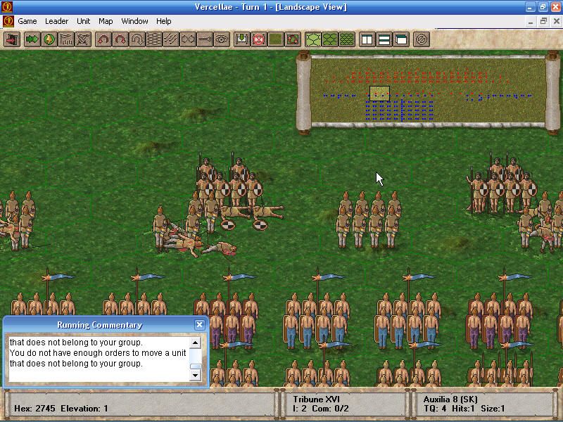 The Great Battles of Caesar (Windows) screenshot: Zoomed in.