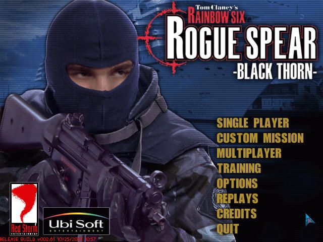 Tom Clancy's Rainbow Six: Rogue Spear - Black Thorn (Windows) screenshot: Title screen