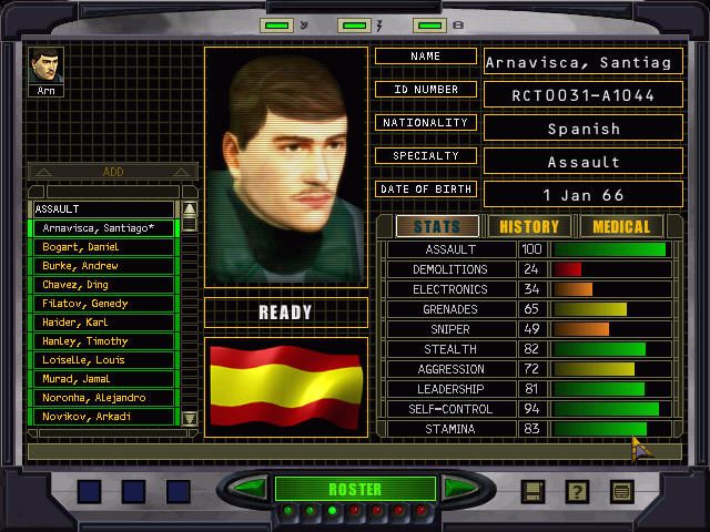 Tom Clancy's Rainbow Six: Rogue Spear - Black Thorn (Windows) screenshot: Assembling the strike team