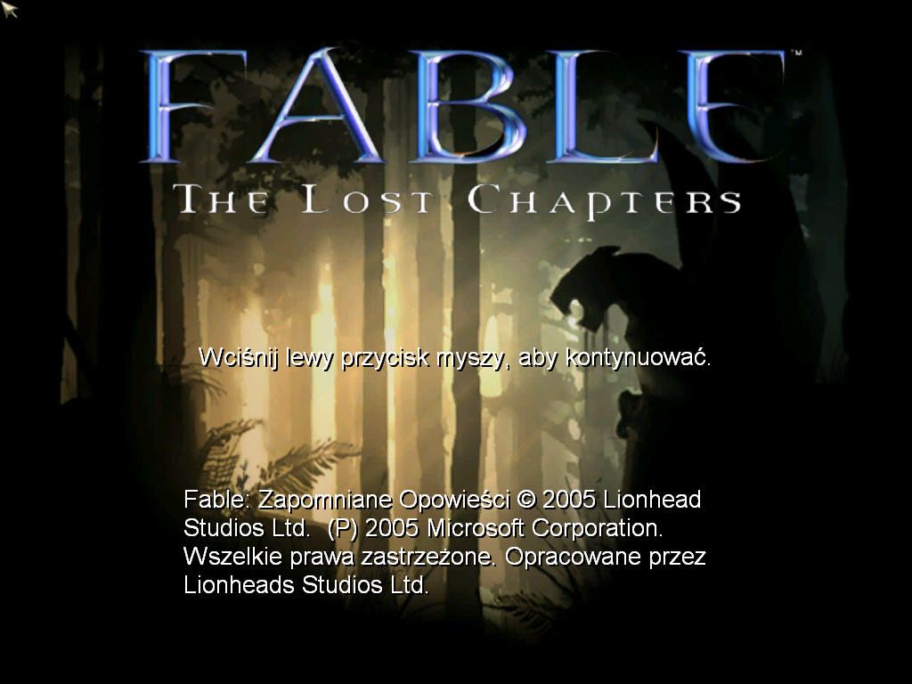 Fable: The Lost Chapters (Windows) screenshot: Title screen