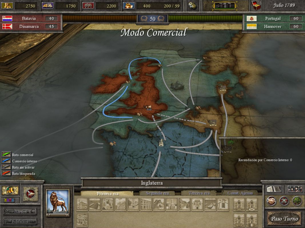 Imperial Glory (Windows) screenshot: Commercial mode