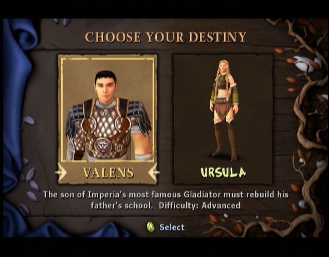 Gladius (Xbox) screenshot: Ursula's actual story seems a little bit better than Valens