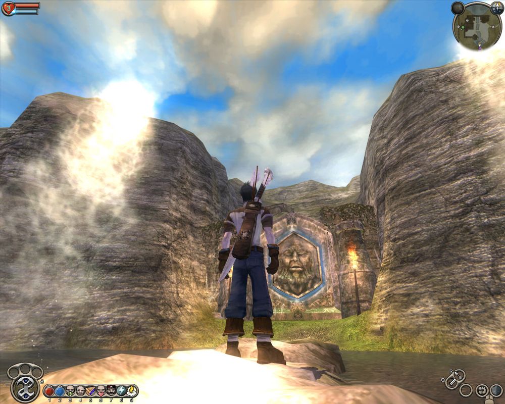Fable: The Lost Chapters (Windows) screenshot: You have discovered a demon door. You are still young and handsome...