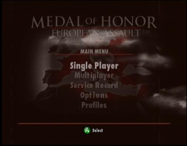 Medal of Honor: European Assault (Xbox) screenshot: This screen is were you can set up your game.