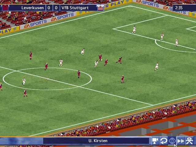 FIFA Soccer Manager (Windows) screenshot: The isometric match engine