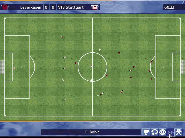 FIFA Soccer Manager (Windows) screenshot: There's also a top down view
