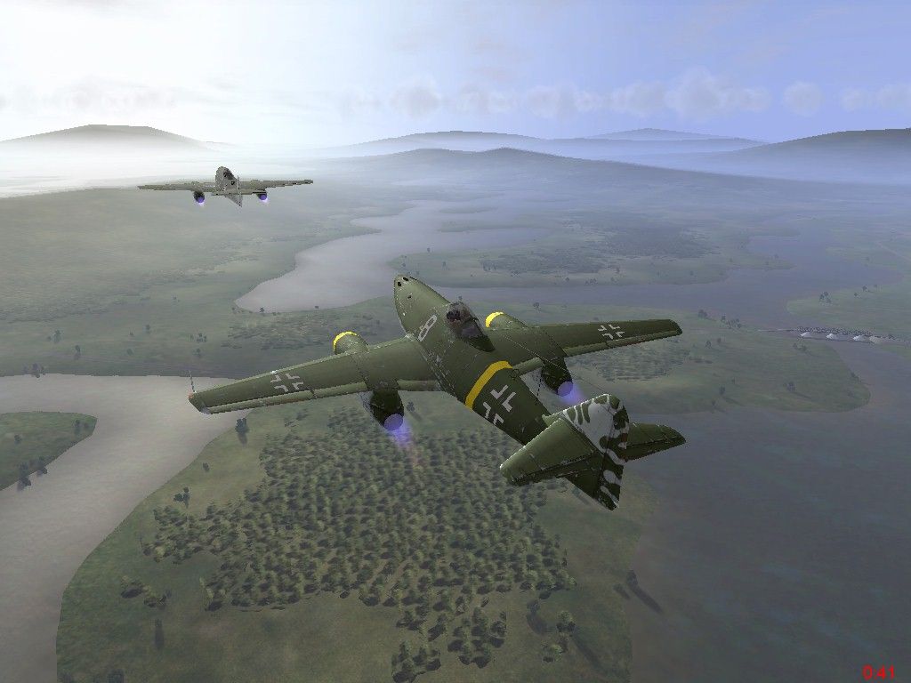 IL-2 Sturmovik: Forgotten Battles (Windows) screenshot: Two Me262 on an intercept mission