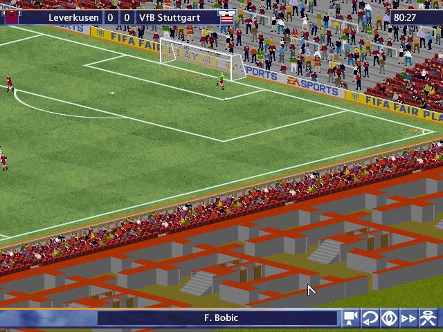 FIFA Soccer Manager (Windows) screenshot: If you noticed the stadium screenshot, you'll notice the terraces are where shown. A nice detail.