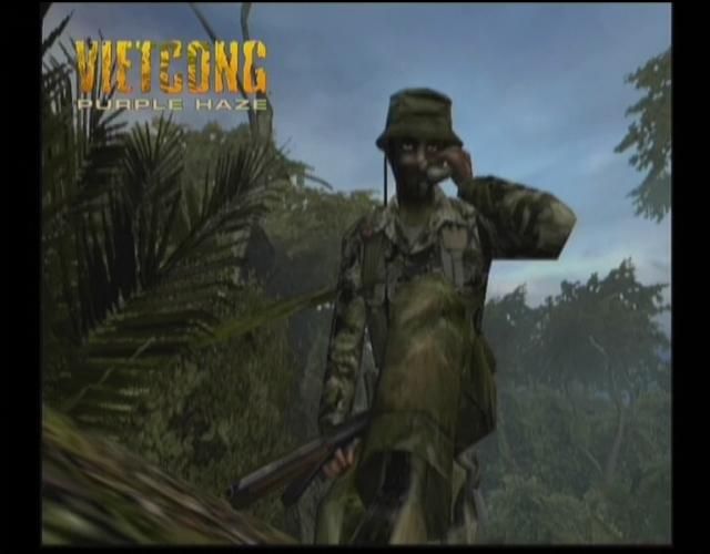 Vietcong: Purple Haze (Xbox) screenshot: The intro screen shows one of your squad members.