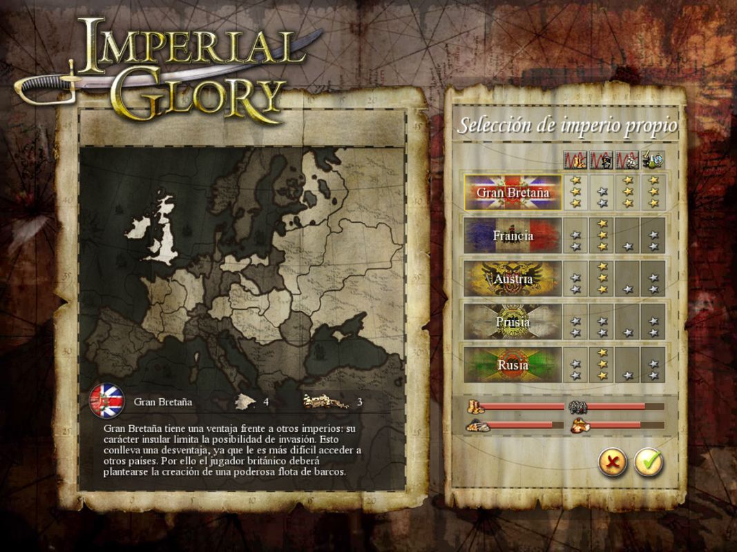 Imperial Glory (Windows) screenshot: Choosing my empire