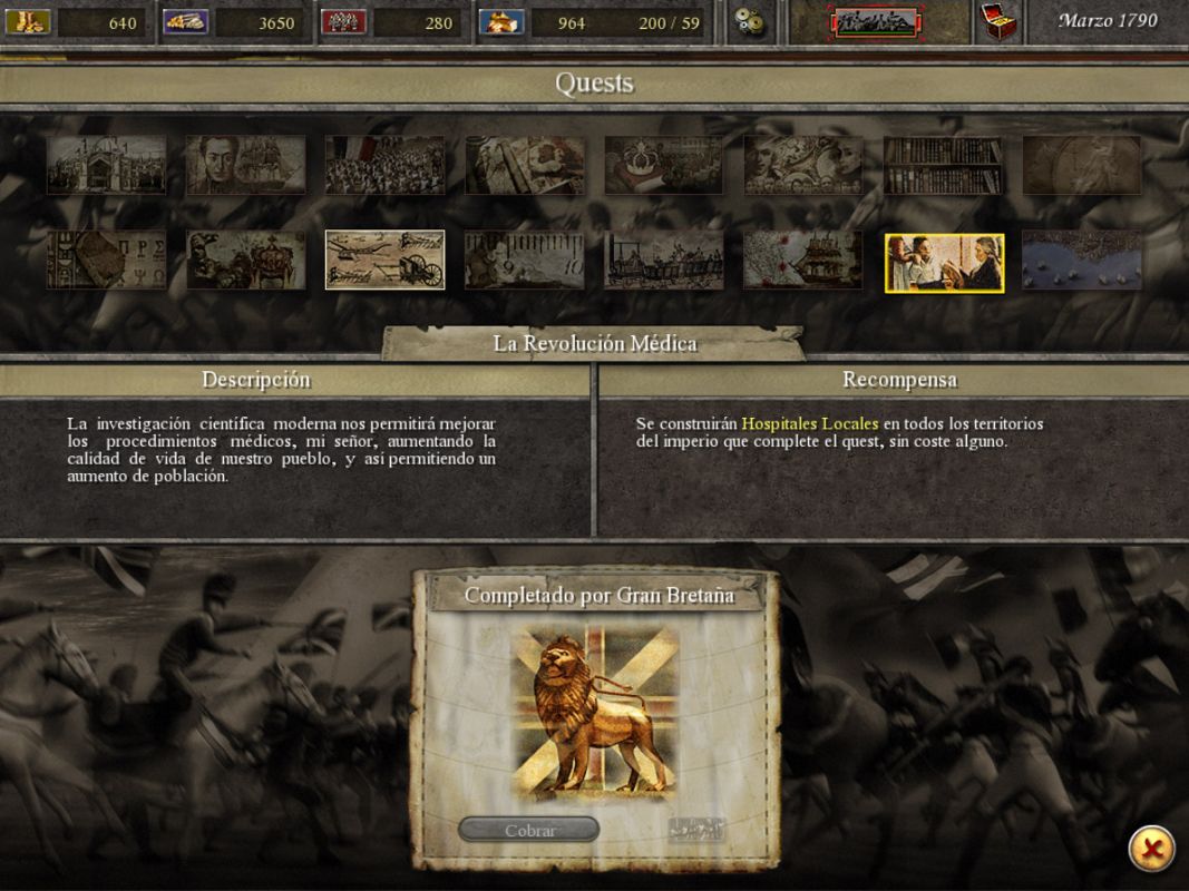 Imperial Glory (Windows) screenshot: Quests