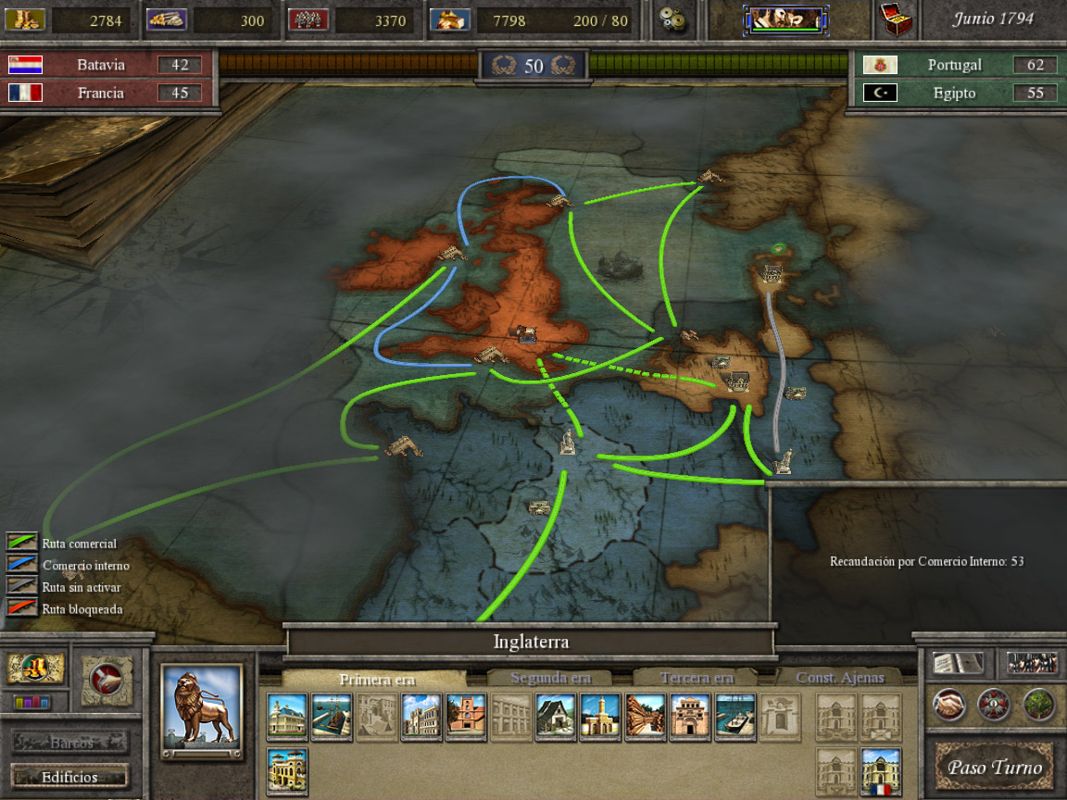 Imperial Glory (Windows) screenshot: Commercial routes