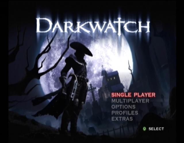 Darkwatch (Xbox) screenshot: The start menu