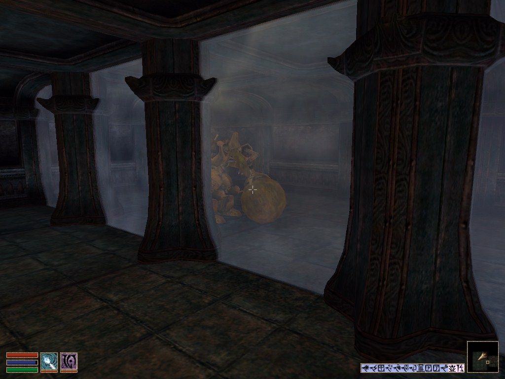 The Elder Scrolls III: Tribunal (Windows) screenshot: The robot arena in Ignatius Flaccus’ house.