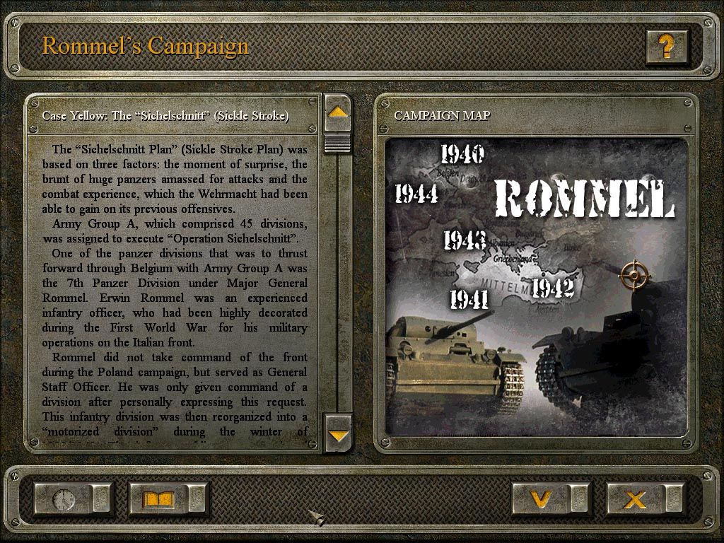 Blitzkrieg: Burning Horizon (Windows) screenshot: Campaign screen