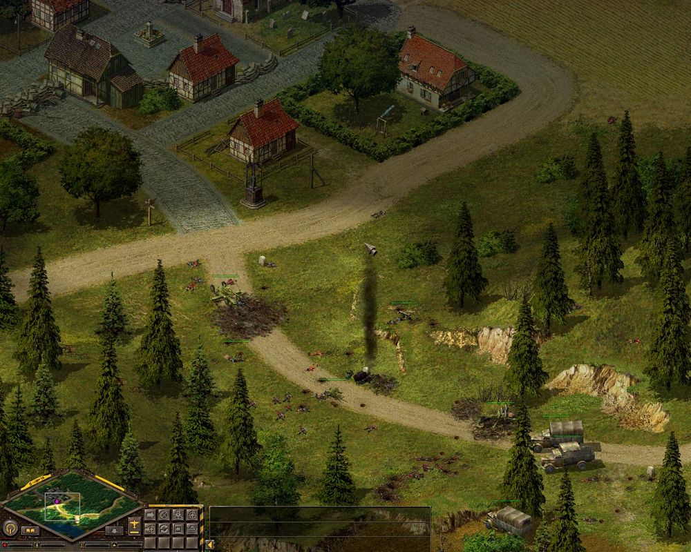 Blitzkrieg: Burning Horizon (Windows) screenshot: The mission really isn't going well...