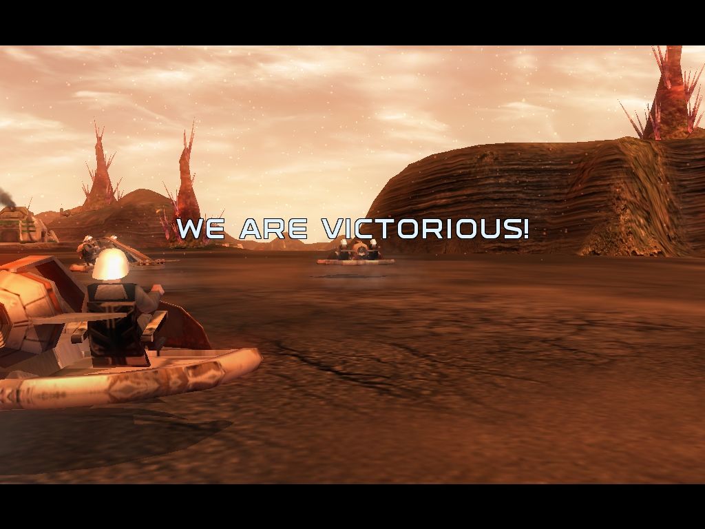 Star Wars: Empire at War (Windows) screenshot: Victory message after a successful Rebel mission.