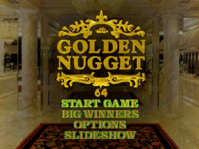 Golden Nugget 64 (Nintendo 64) screenshot: Title screen / Main menu.