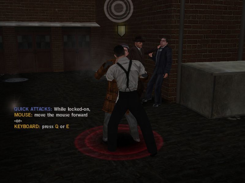 The Godfather: The Game (Windows) screenshot: Learning basic punching moves.