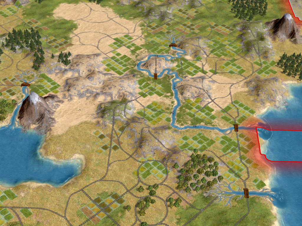 Sid Meier's Civilization IV (Windows) screenshot: A terrain-only view