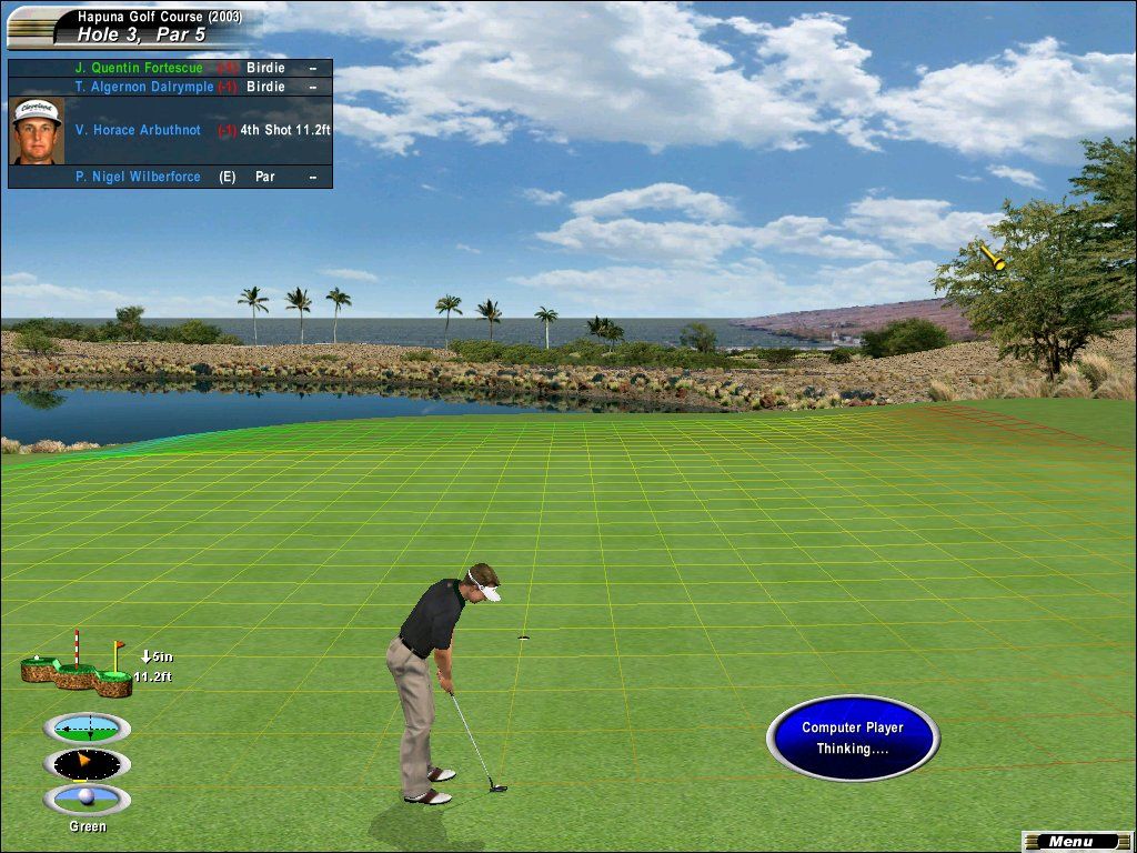 Links 2003: Championship Courses (Windows) screenshot: The Pacific Ocean as seen from Hapuna Golf Course, on Hawaii's Big Island.