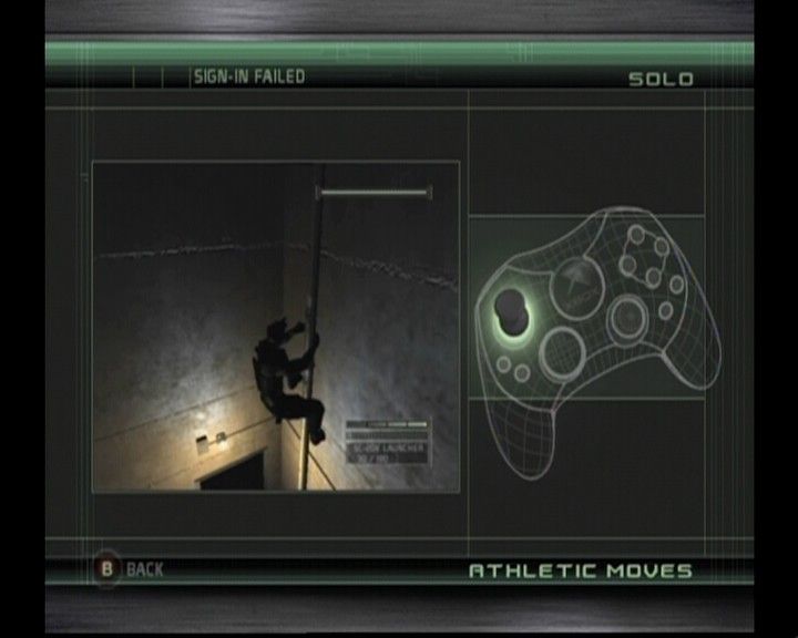 Tom Clancy's Splinter Cell: Chaos Theory (Xbox) screenshot: Training videos serve to get you familiar with the controls.