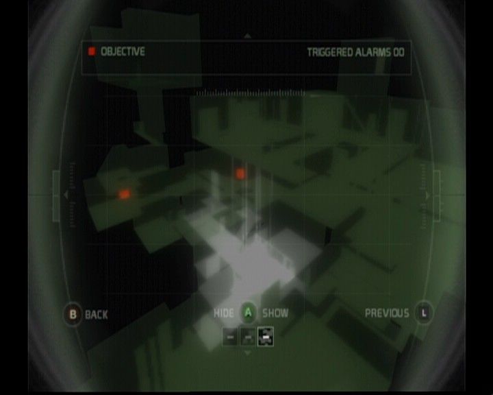 Tom Clancy's Splinter Cell: Chaos Theory (Xbox) screenshot: As missions tend to get rather huge in comparison to game's prequels, a full 3D map is at your disposal, though it may take some time to adjust to it.