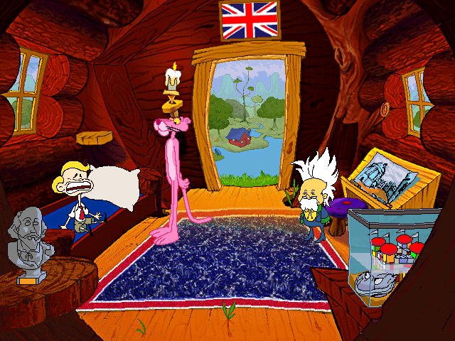 The Pink Panther: Passport to Peril (Windows 16-bit) screenshot: Nigel is upset and wants to go home.