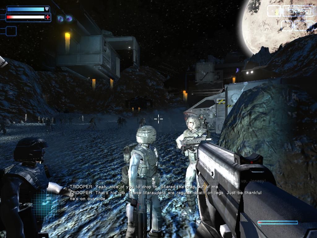 Starship Troopers (Windows) screenshot: First mission starts.