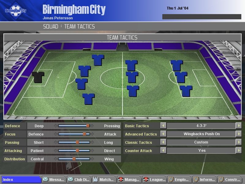 LMA Professional Manager 2005 (Windows) screenshot: Tactics