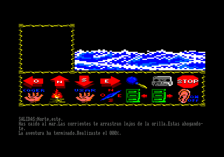 Cobra's Arc (Amstrad CPC) screenshot: Oops, wrong way to go.