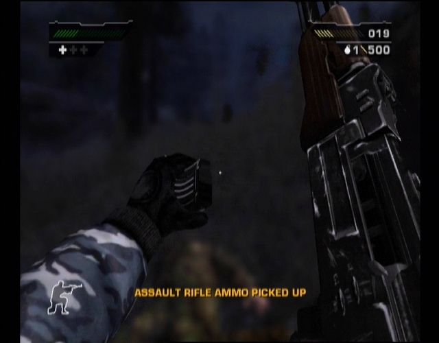 Black (Xbox) screenshot: It's best to get a clip in quick before a firefight.