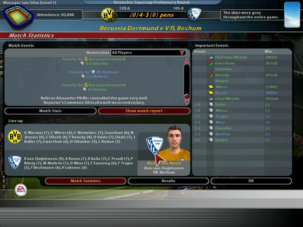 Screenshot of Total Club Manager 2005 (Windows, 2004) - MobyGames