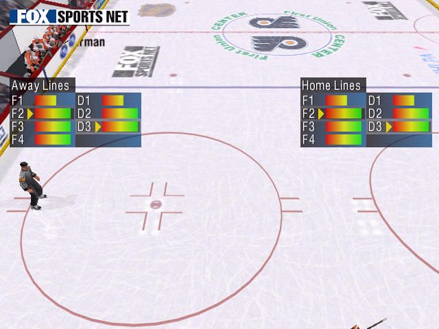 NHL Championship 2000 (Windows) screenshot: Line selection