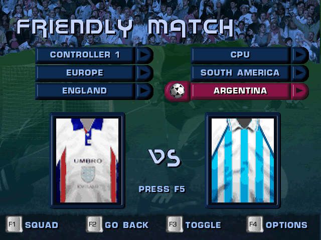 Alexi Lalas International Soccer (Windows) screenshot: Selecting teams