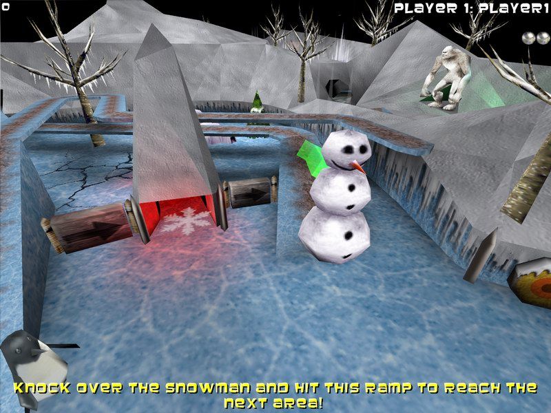 Adventure Pinball: Forgotten Island (Windows) screenshot: Ice Mountain - the snowman