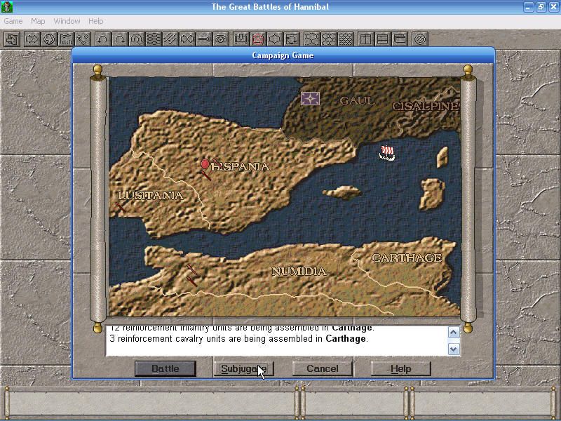 The Great Battles of Hannibal (Windows) screenshot: Campaign mode