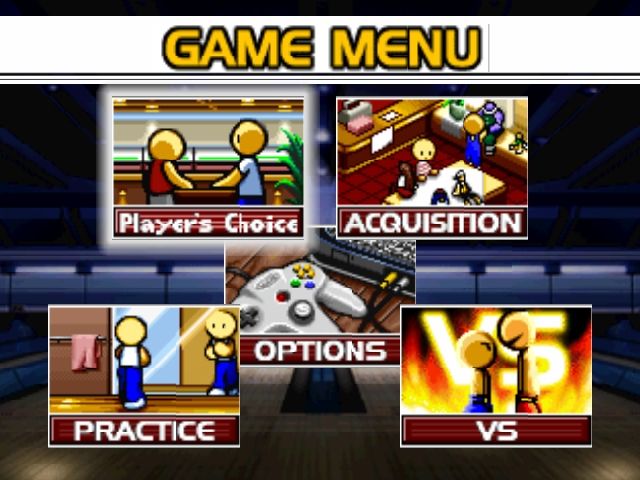 Super Bowling (Nintendo 64) screenshot: Menu screen.