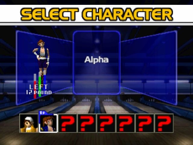 Super Bowling (Nintendo 64) screenshot: Bowler selection.