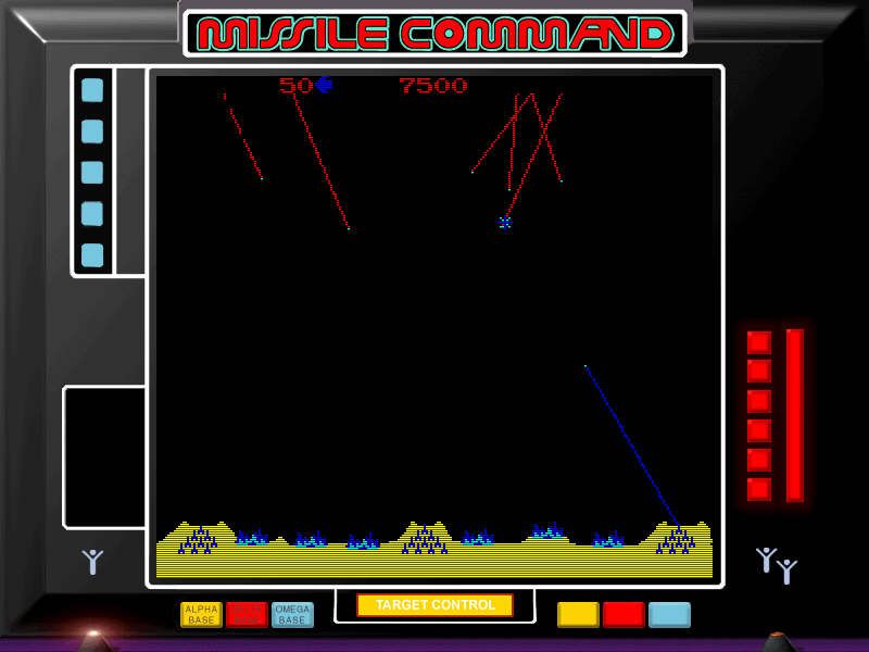 Atari Arcade Hits: Volume 1 (Windows) screenshot: Missile Command
