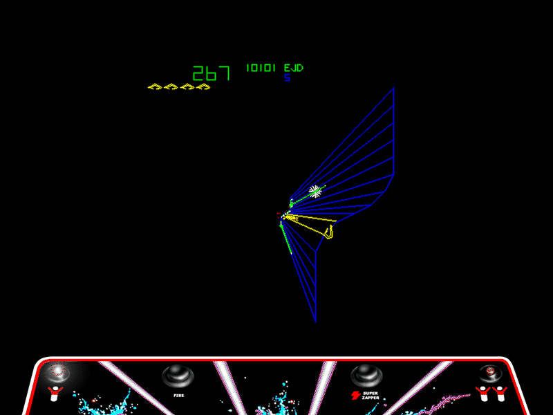 Atari Arcade Hits: Volume 1 (Windows) screenshot: The enhanced mode is based on a popular hack called Tempest (Tubes)