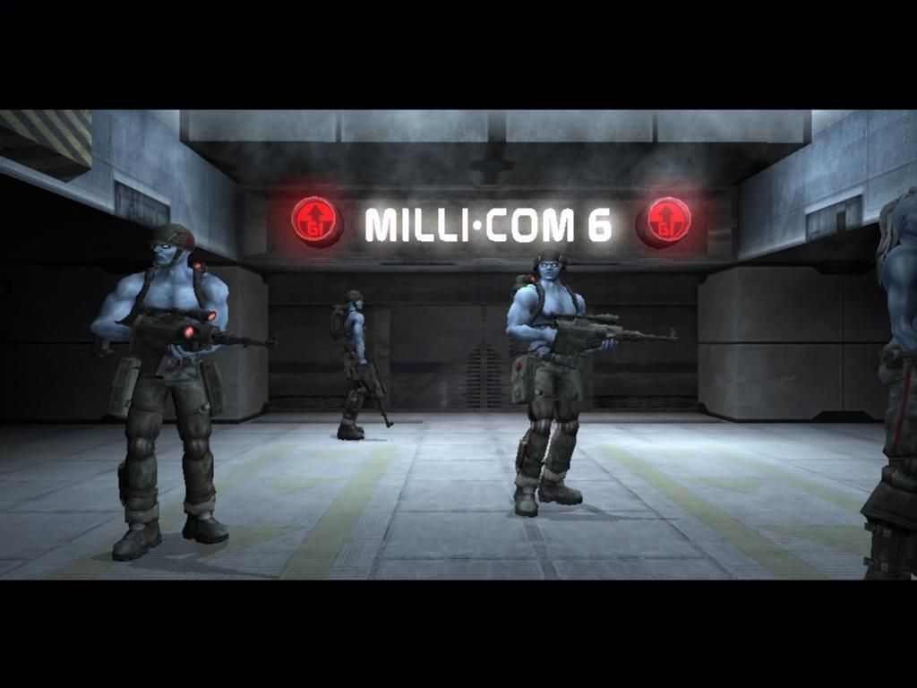 Rogue Trooper (Windows) screenshot: Milli-Com drop-ship, home for the genetic infantry.