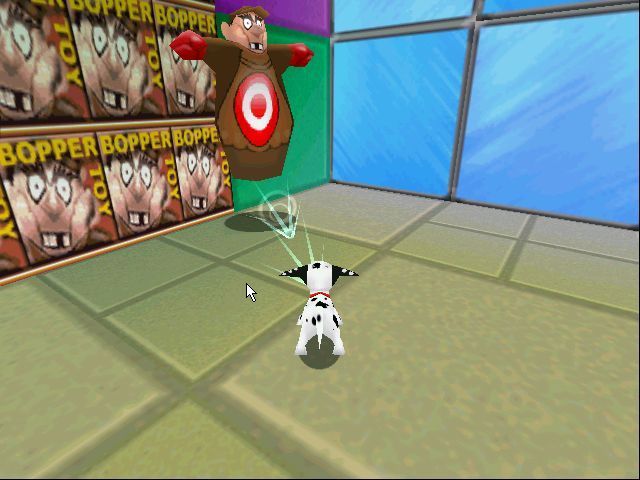 Disney's 102 Dalmatians: Puppies to the Rescue (Windows) screenshot: One of the baddies from level 2. This one takes three barks to destroy